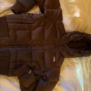 Womens brown northface puffer jacket
